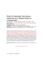 How to Measure the Social Prestige of a Nobel Prize in Literature? Development of a scale assessing the literary value of a text