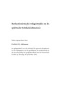 Reductionistische religiestudie en de spirituele betekenisdimensie