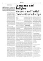 Language and Religion. Moroccan and Turkish Communities in Europe