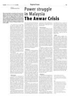 Power struggle in Malaysia The Anwar Crisis