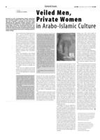 Veiled Men, Private Women in Arabo-Islamic Culture