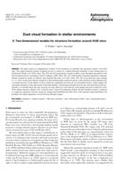 Dust cloud formation in stellar environments. II. Two-dimensional models for structure formation around AGB stars