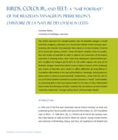 Birds, Colour, and Feet: A "Naïf Portrait" of the Brazilian Tanager in Pierre Belon's L'Histoire de la Nature des Oyseaux