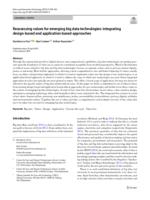 Reassessing values for emerging big data technologies: integrating design-based and application-based approaches