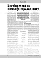 Development as Divinely Imposed Duty