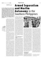 Armed Separatism and Muslim Autonomy in the Southern Philippines