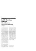 Arabic Literature of Africa A Contribution to the Intellectual History of Islam