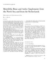 Mesolithic Bone and Antler Implements from the North Sea and from the Netherlands.