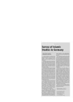 Survey of Islamic Studies in Germany