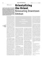 Orientalizing theOrient Renovating Downtown Amman
