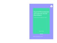 Societal determinants of corporate social disclosures : an international comparative study