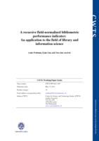 A recursive field-normalized bibliometric performance indicator: An application to the field of library and information science