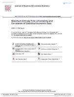Maximum entropy prior uncertainty and correlation of statistical economic data