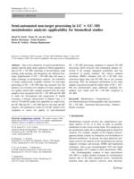 Semi-automated non-target processing in GC x GC-MS metabolomics analysis: applicability for biomedical studies