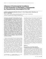 Influence of environmental conditions on the production of phenazine-1-carboxamide by Pseudomonas chlororaphis PCL 1391