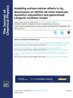 Modeling surface motion effects in N2 dissociation on W(110): Ab Initio Molecular Dynamics Calculations and Generalized Langevin Oscillator Model