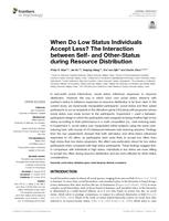 When do low status individuals accept less? The interaction between self- and other-status during resource distribution
