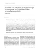 Modellen van ‘integratie’ in de psychologie en psychiatrie (III): de filosofie van wetenschap en praktijk.