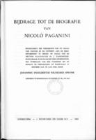 Bijdrage tot de Biografie van Nicolò Paganini
