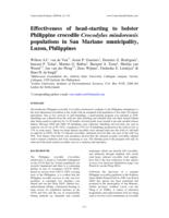 Effectiveness of head starting to bolster Philippine crocodile Crocodylus mindorensis.