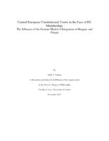 Central European Constitutional Courts in the face of EU membership : the influence of the German model of integration in Hungary and Poland