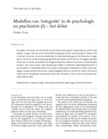 Modellen van ‘integratie’ in de psychologie en psychiatrie (I): het debat.