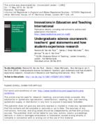 Undergraduate science coursework: teachers’ goal statements and how students experience research