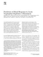 Predictors of mood response to acute tryptophan depletion: a reanalysis