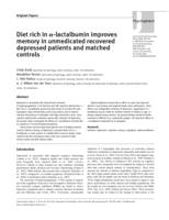 Diet rich in a-lactalbumin improves memory in unmedicated recovered depressed patients and matched controls