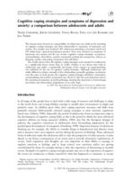 Cognitive coping strategies and symptoms of depression and anxiety: A comparison between adolescents and adults.