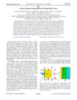 Surface plasmon lasing observed in metal hole arrays