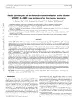 Radio counterpart of the lensed submm emission in the cluster MS0451.6-0305: new evidence for the merger scenario