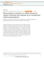 Electrocatalytic reduction of carbon dioxide to carbon monoxide and methane at an immobilized cobalt protoporphyrin