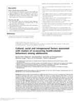 Cultural, social and intrapersonal factors associated with clusters of co-occurring health-related behaviours among adolescents