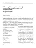 Affective regulation of cognitive-control adjustments in remitted depressive patients after acute tryptophan depletion