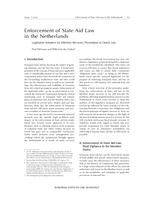 Enforcement of State Aid Law in the Netherlands. Legislative Initiative for Effective Recovery Procedures in Dutch Law