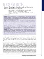 Excess Mortality in the Aftermath of Hurricane Katrina: A Preliminary Report.