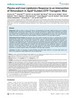 Plasma and liver lipidomics response to an intervention of rimonabant in ApoE*3Leiden.CETP transgenic mice