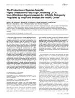 The production of species-specific highly unsaturated fatty acyl-containing LCOs from Rhizobium leguminosarum bv. trifolii is stringently regulated by nodD and involves the nodRL genes