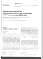 Anxiety sensitivity profile: dimensional structure and relationship with temperament and character