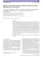 Machine-learning-based photometric redshifts for galaxies of the ESO Kilo-Degree Survey data release 2