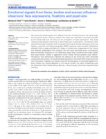 Emotional cues from faces, bodies and scenes influence observers' face expressions, fixations and pupil size