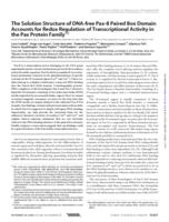 The Solution Structure of DNA-free Pax-8 Paired Box Domain Accounts for Redox Regulation of Transcriptional Activity in the Pax Protein Family