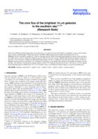 The core flux of the brightest 10 μm galaxies in the southern sky