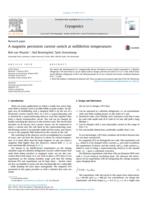 A magnetic persistent current switch at milliKelvin temperatures