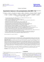 Asymmetric features in the protoplanetary disk MWC 758