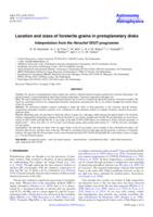 Location and sizes of forsterite grains in protoplanetary disks. Interpretation from the Herschel DIGIT programme