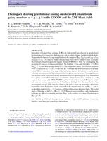 The impact of strong gravitational lensing on observed Lyman-break galaxy numbers at 4 ≤ z ≤ 8 in the GOODS and the XDF blank fields