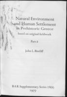 Natural Environment and Human Settlement in Prehistoric Greece. Part II