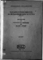 Notarsunterschriften im Byzantinischen Ägypten (Byz.Not.)